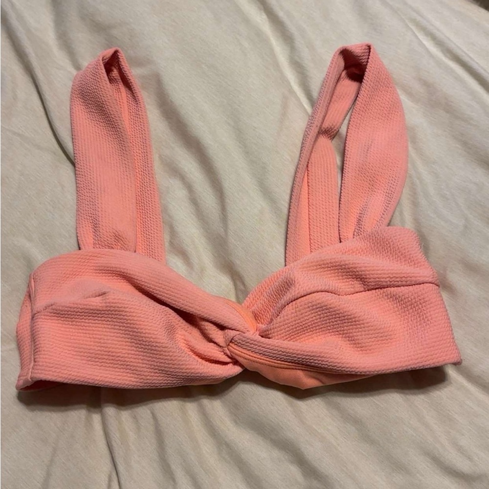 Peach Twist Front Bikini Top